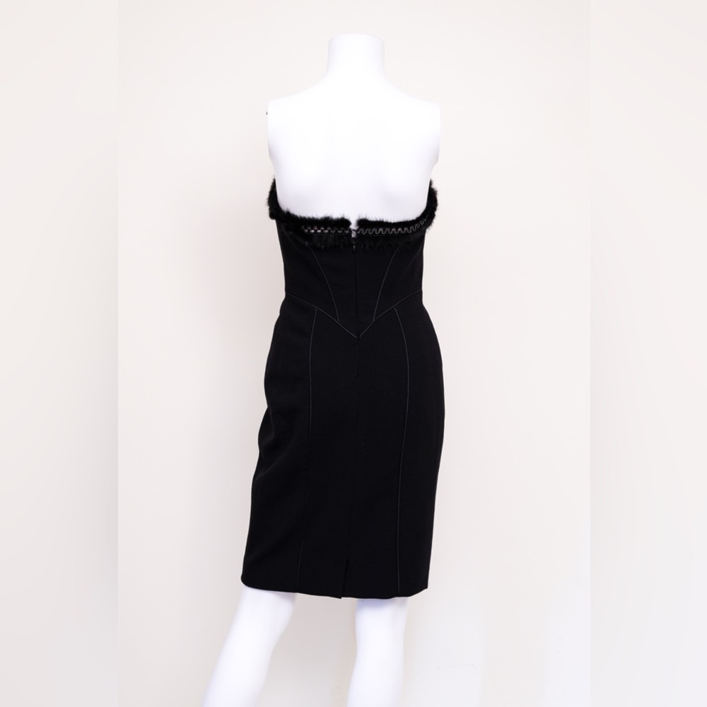 Versace Black Fur Tube Dress - Picture 5 of 6
